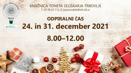 Odpiralni čas KTS, 24. in 31. december 2021